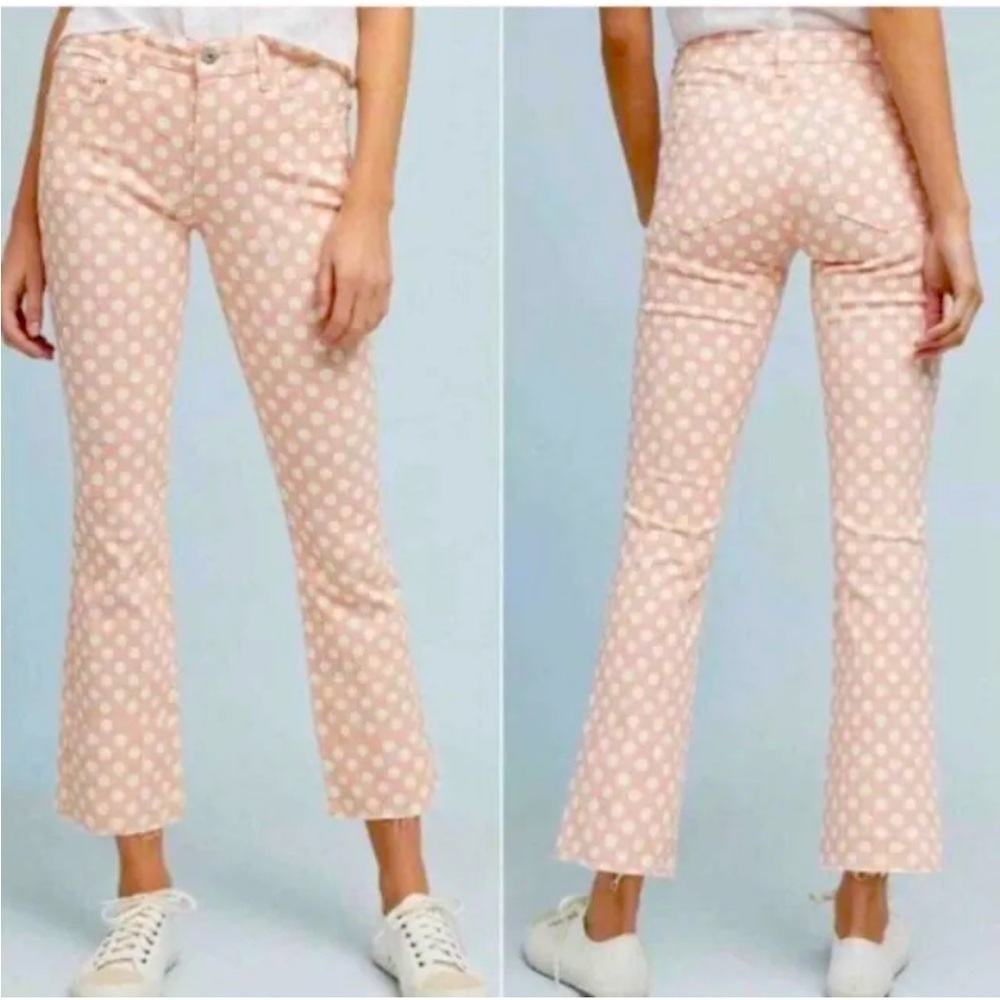 Pilcro And The Letterpress By Anthropologie Polka Dot High Rise Crop Boot Cut